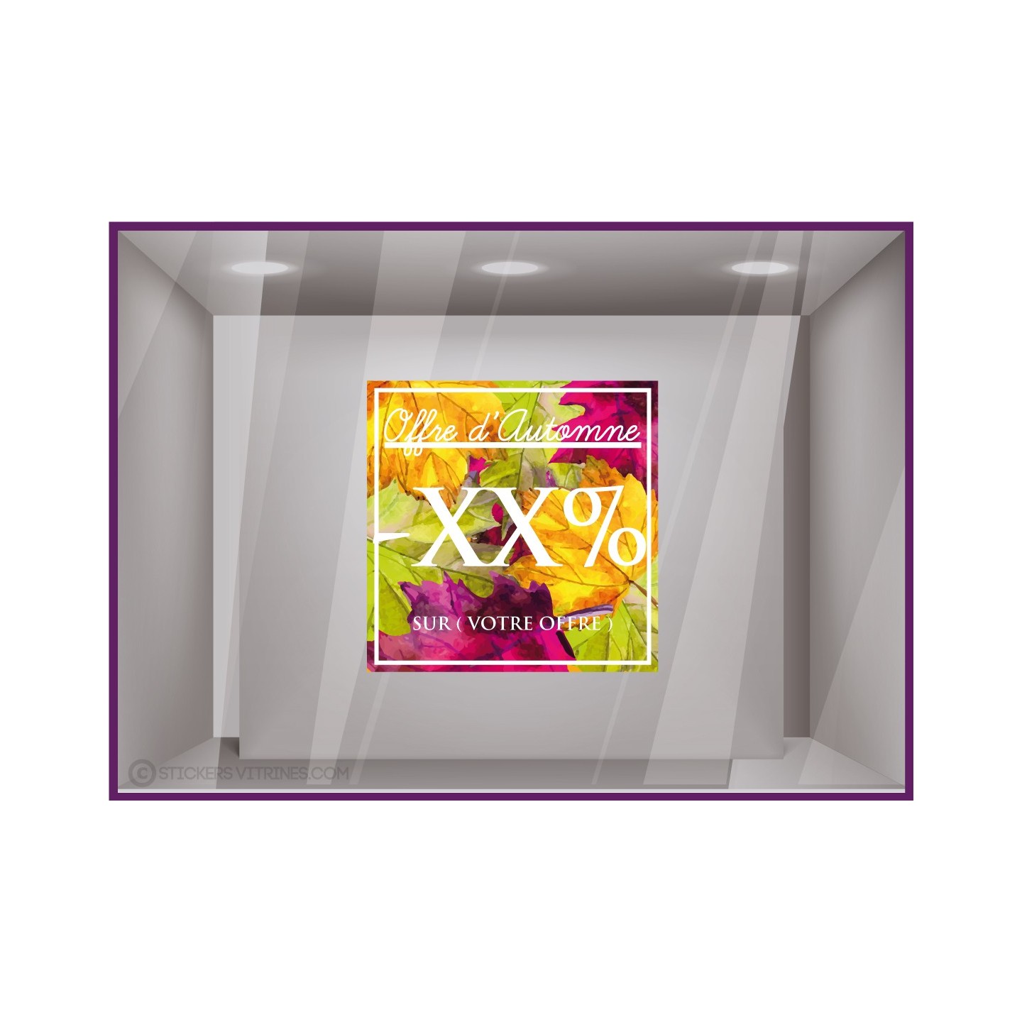 Sticker Carré Offre d'Automne Rentrée des classes promotions enseigne calicot soldes 