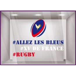 Sticker Rugby XV de France Coq coupe du monde bleus 