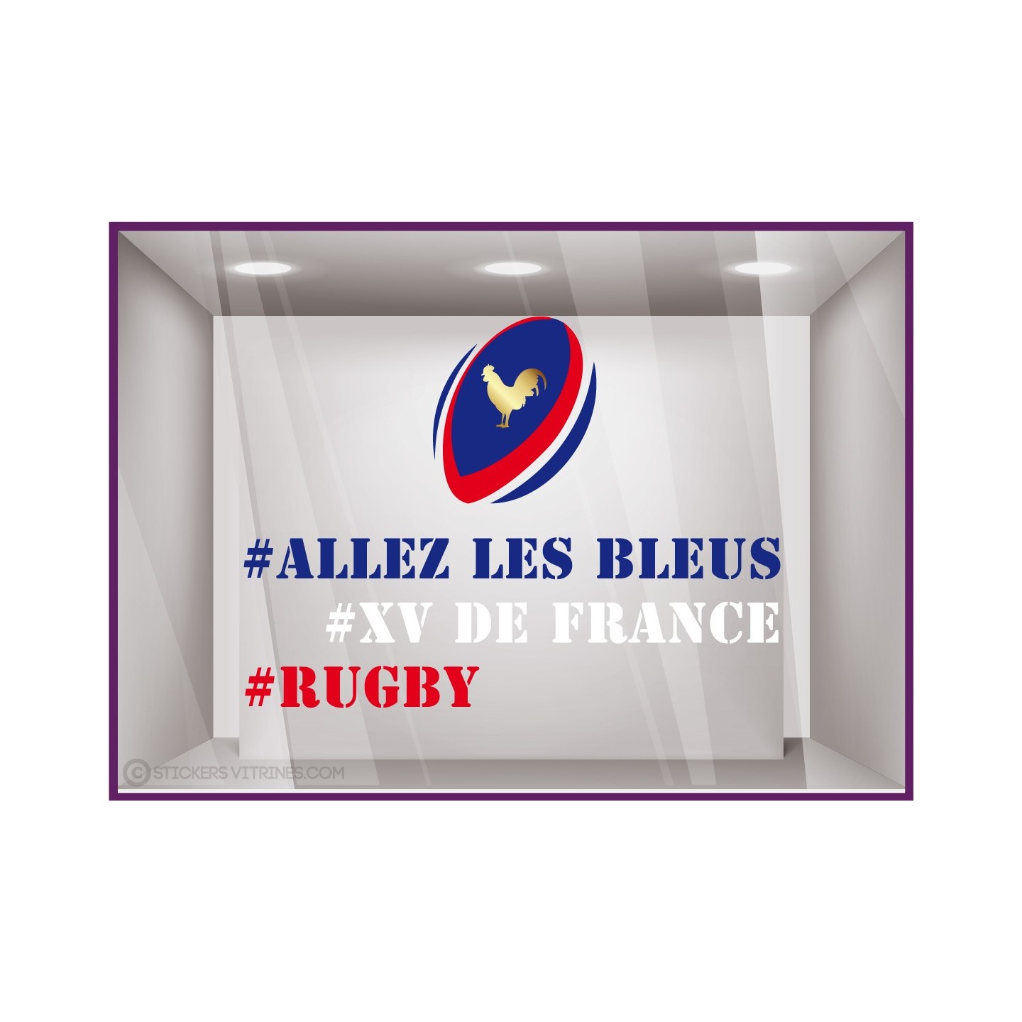 Sticker Rugby XV de France Coq coupe du monde bleus 