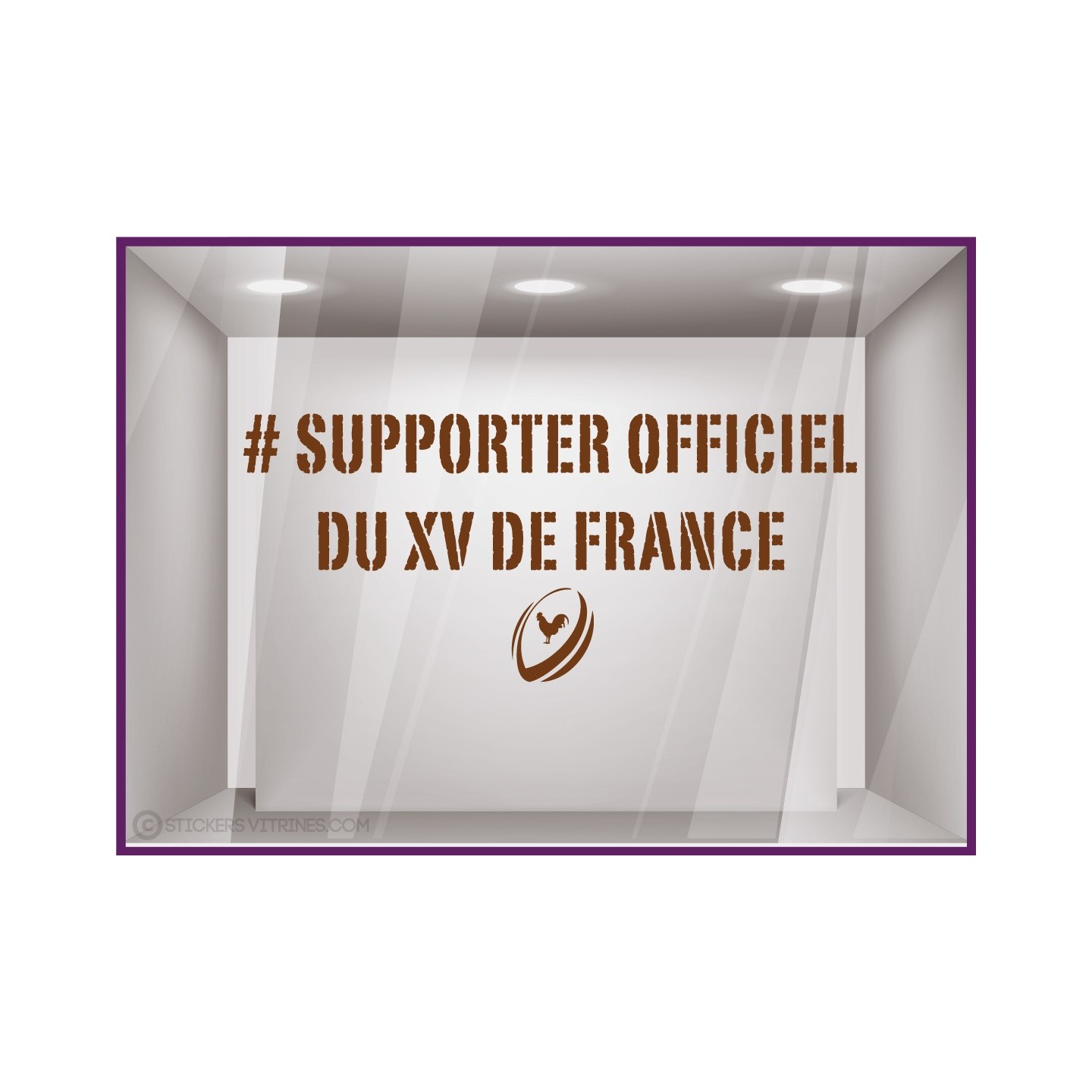 Sticker Supporter Officiel Du XV de France Rugby coupe du monde autocollant sport vitrine