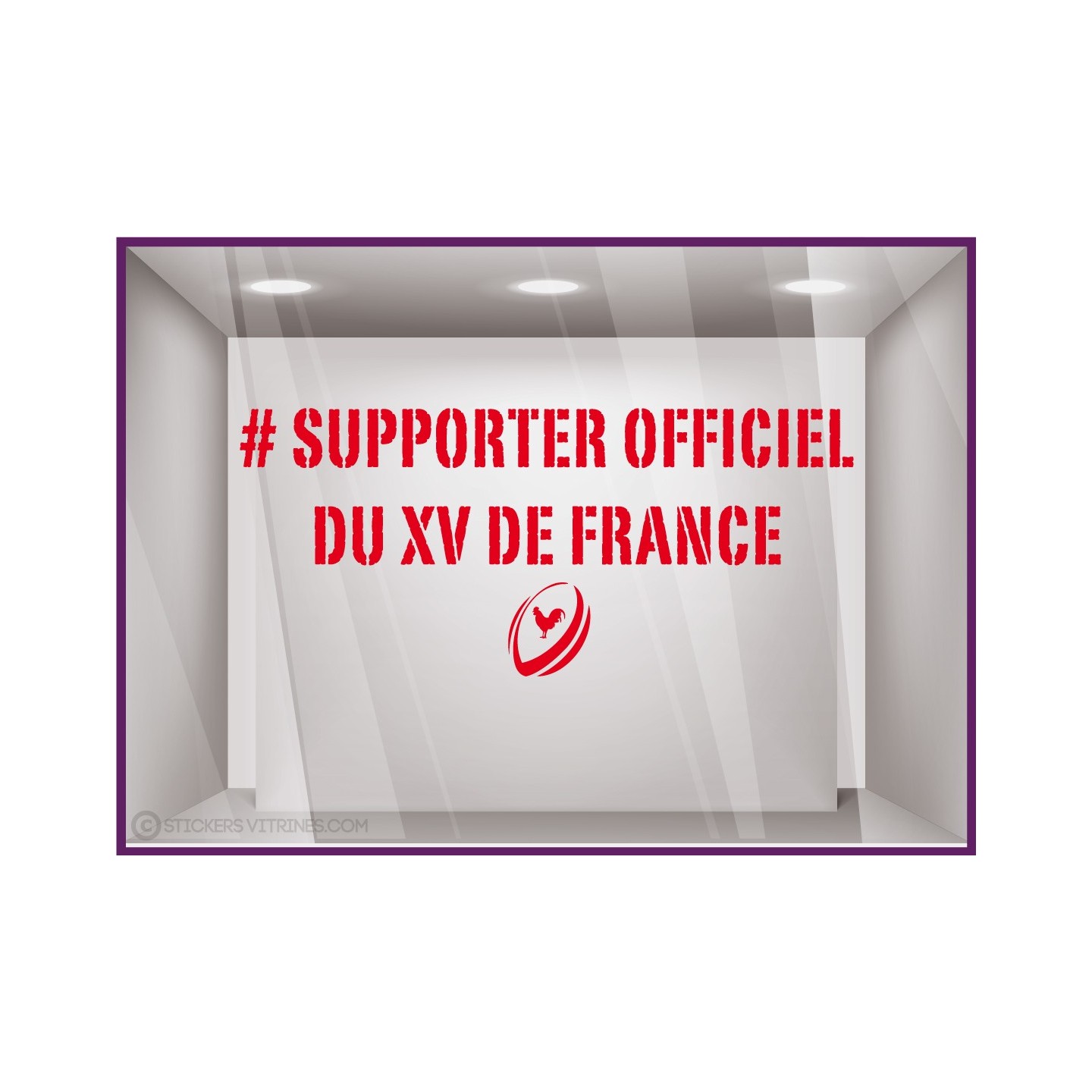 Sticker Supporter Officiel Du XV de France Rugby coupe du monde autocollant sport vitrine