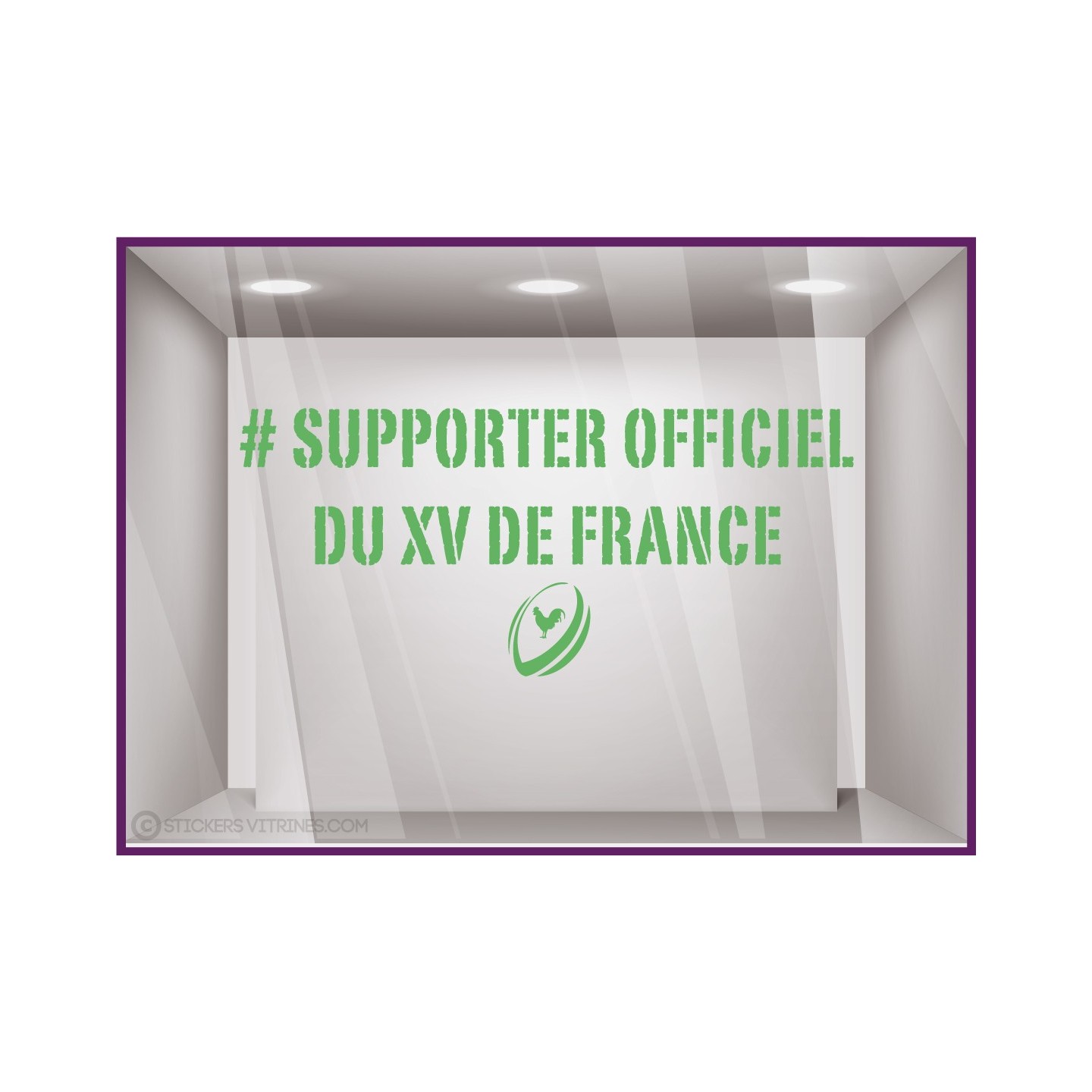 Sticker Supporter Officiel Du XV de France Rugby coupe du monde autocollant sport vitrine