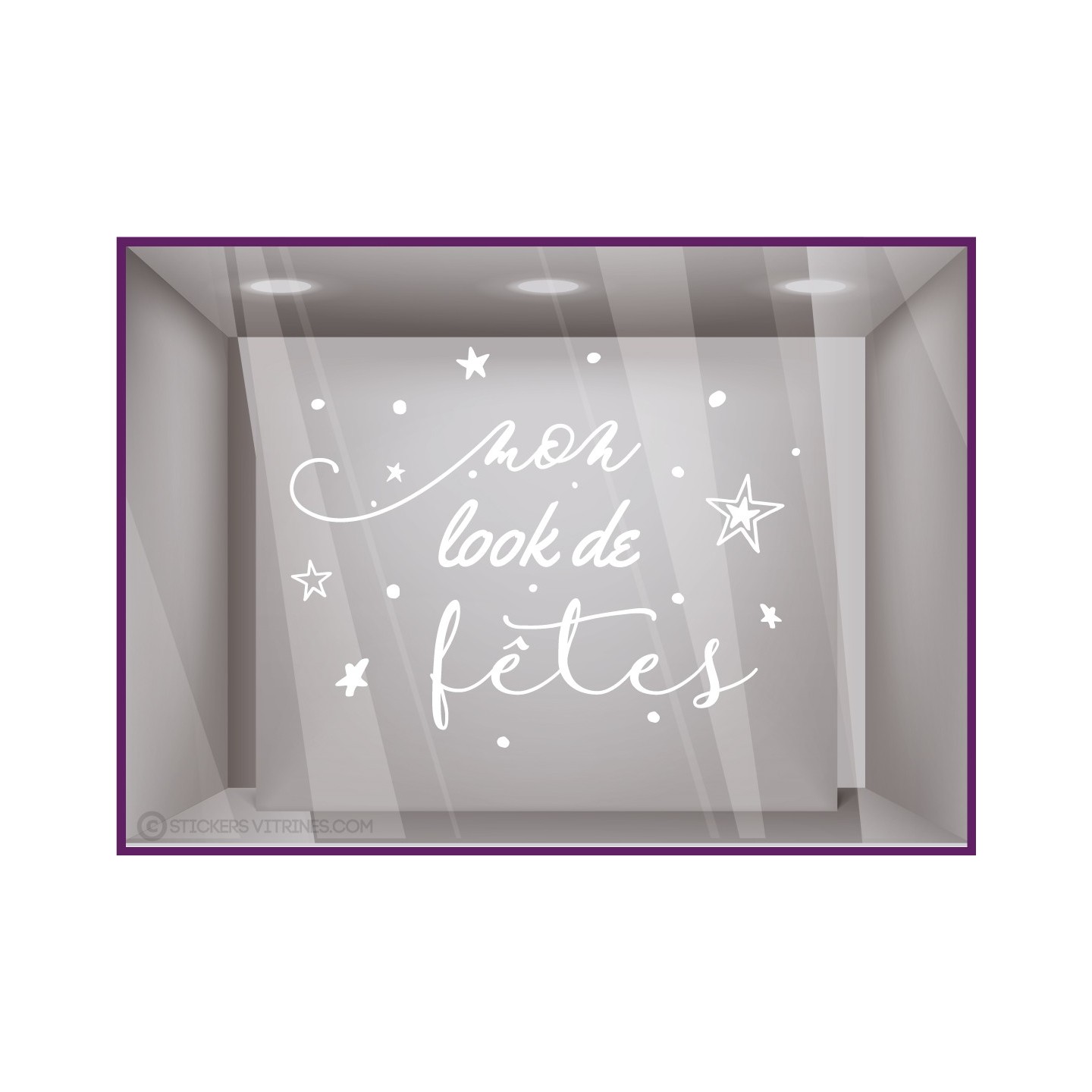 Sticker Mon Look de Fêtes Noël Vitrophanie Prêt-à-poter magasins mode femme