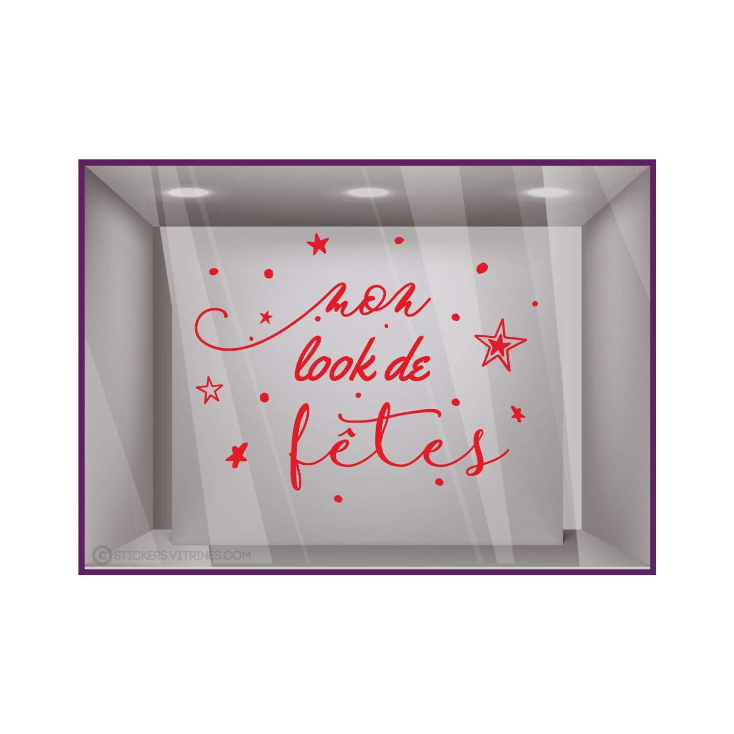 Sticker Mon Look de Fêtes Noël Vitrophanie Prêt-à-poter magasins mode femme
