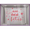 Sticker Mon Look de Fêtes Noël Vitrophanie Prêt-à-poter magasins mode femme