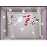 Sticker Guirlande Sports d'Hiver Noël magasins enseignes vitrophanie patins frise snowboard flocons magie