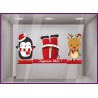 Vitrophanie Sticker personnages de Noël décoration magasin cerf pingouin père noel bandeau guirlande enfant joyeuses fetes vitre
