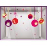 Kit de Stickers Boules de Noël Beauté fetes etoiles vitrophanie commerce coiffeur instituts esthetique devanture autocollant