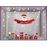 Kit de Stickers Petit Train de Noël hiver neige flocons jouets devanture magasin fetes vitrophanie 