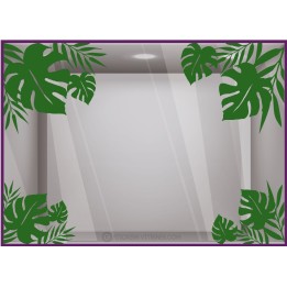 Noël exotique stickers décoration vitrophanie fêtes magasins or argent feuilles calicot vitrine idée déco été palmier