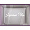 Sticker Lettrage Joyeuses fêtes noel vitrophanie calicot devanture enseigne idee deco or argent paillette dore