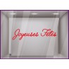 Sticker Lettrage Joyeuses fêtes noel vitrophanie calicot devanture enseigne idee deco or argent paillette dore
