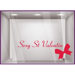 Sticker Sexy Saint Valentin devanture vitrine calicot sticker vitrophanie mode lingerie magasin boutique vitre enseigne lettrage