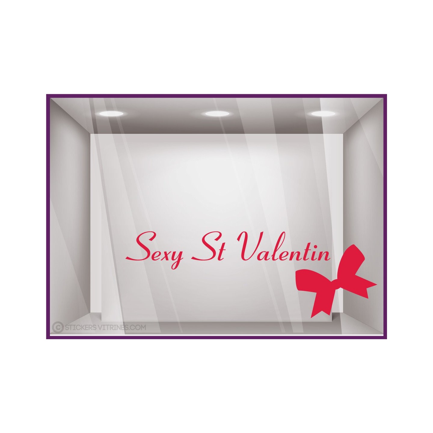 Sticker Sexy Saint Valentin devanture vitrine calicot sticker vitrophanie mode lingerie magasin boutique vitre enseigne lettrage