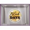Sticker badge rond black days paillete promotion automne enseigne vitrophanie devanture vitrine black friday destockage calicot 