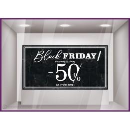 Sticker Bandeau Marbre Black Friday Personnaliser promos idee deco automne vitrophanie enseigne vitrine destockage week calicot