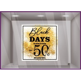 Sticker Carré Black Days Paillettes à Personnaliser