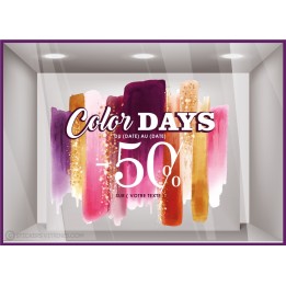 Sticker Promotion Color Days Personnaliser vitrine enseigne promotion offre vitrophanie idee deco devanture destockage magasin