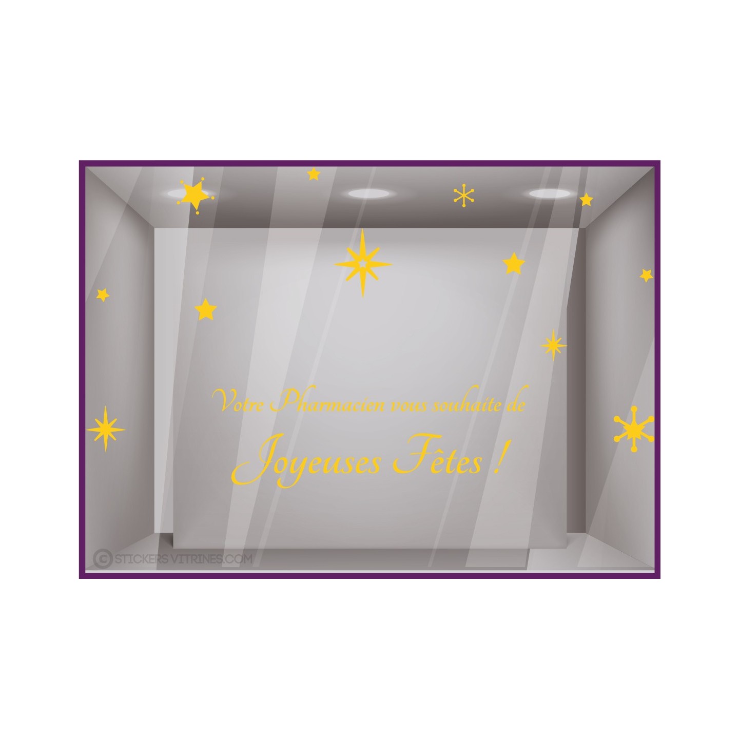 Kit de Stickers Pharmacien Noël hiver pharmacie medical vitrophanie idee deco enseigne devanture