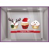 Sticker Cupcake Joyeuses Fêtes enseigne delicieux noel dessert decoration devanture cerf bonhome de neige
