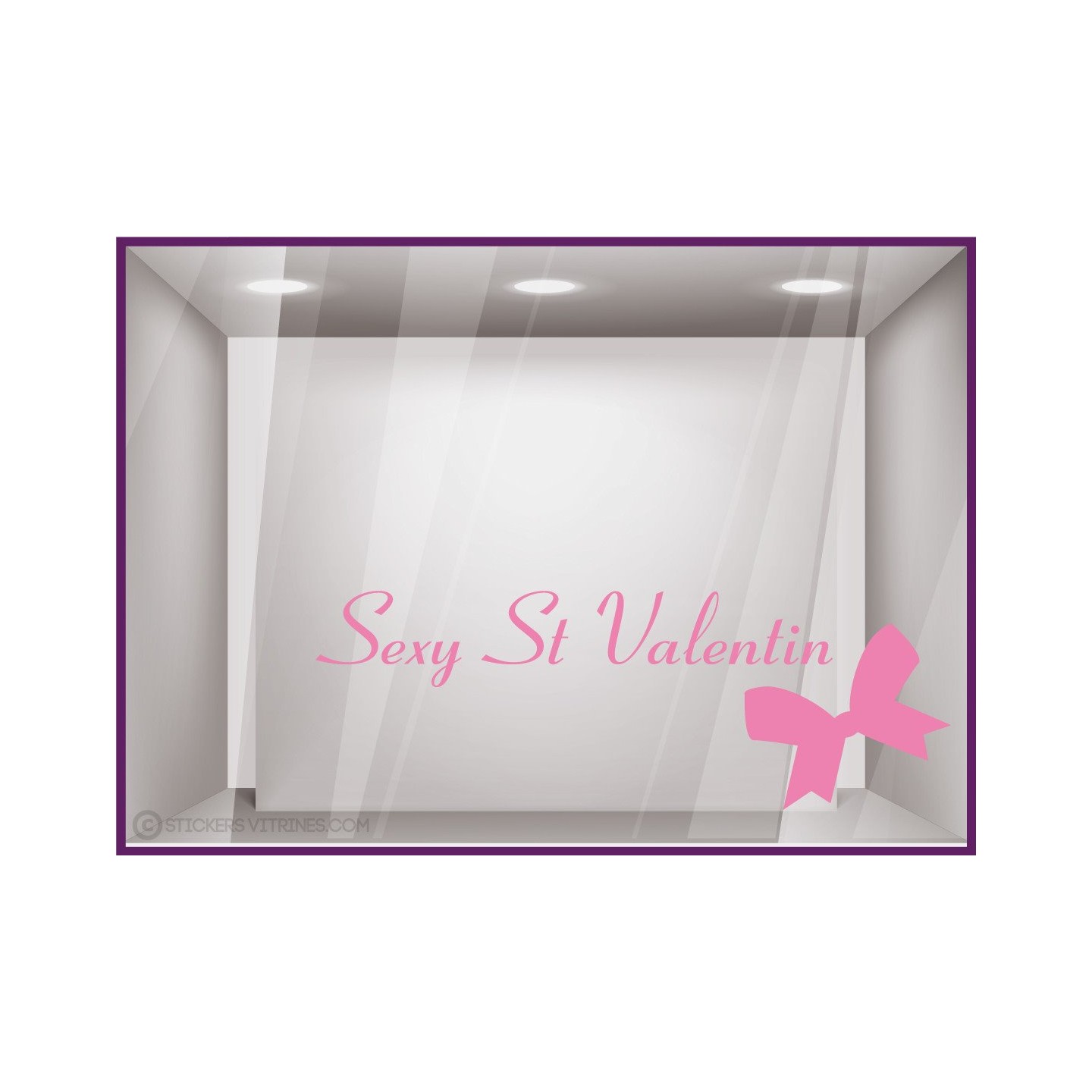 Sticker Sexy Saint Valentin devanture vitrine calicot sticker vitrophanie mode lingerie magasin boutique vitre enseigne lettrage