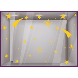 Sticker Etoiles Filantes magasin vitrophanie enseigne noel fetes idee deco original