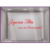 Sticker Lettrage Joyeuses Fêtes Commerçants texte vitrine noel enseigne idee deco vitrophanie association mairie ville union