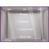 Sticker Agence Immobilière : achat, vente, location gestion vitrines vitrophanie porte signaletique calicot lettrage