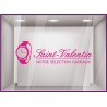 Sticker Montre Saint-Valentin vitrine devanture bijouterie magasin lettrage adhesif calicot vitrophanie vitre horloger