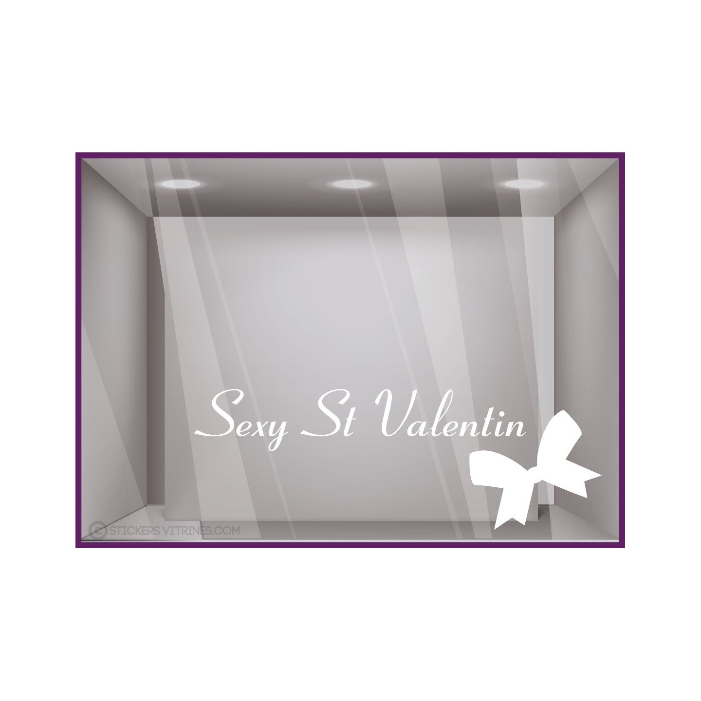 Sticker Sexy Saint Valentin devanture vitrine calicot sticker vitrophanie mode lingerie magasin boutique vitre enseigne lettrage