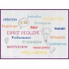 Sticker Nuage de Tags Esprit d'équipe motivation teamwork bureau mur vitrine calicot buzzword entreprise