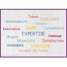 Sticker Nuage de Tags Valeurs d'entreprise vitrophanie calicot texte adhesif motivation bureau locaux professionnels decoration