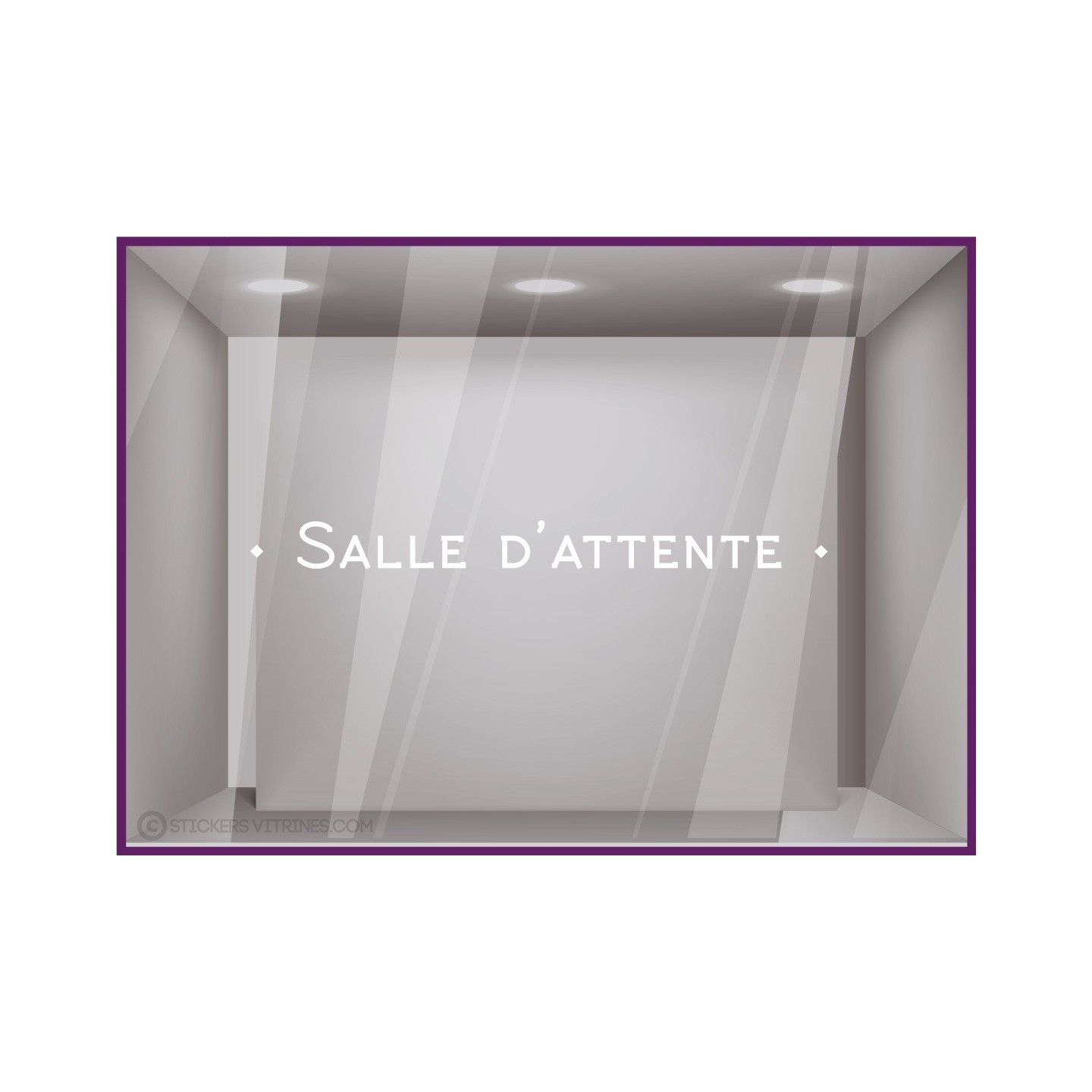 Sticker lettrage Salle d'attente lettres adhesif calicot accueil signalisation interne porte vitre signaletique bureau cabinet 