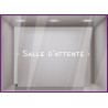 Sticker lettrage Salle d'attente lettres adhesif calicot accueil signalisation interne porte vitre signaletique bureau cabinet 
