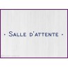 Sticker lettrage Salle d'attente lettres adhesif calicot accueil signalisation interne porte vitre signaletique bureau cabinet 