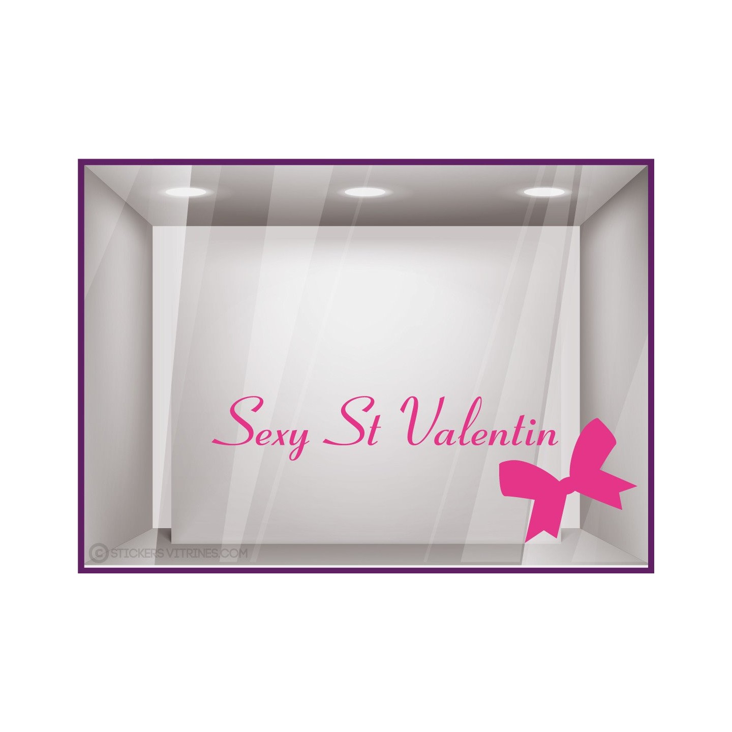 Sticker Sexy Saint Valentin devanture vitrine calicot sticker vitrophanie mode lingerie magasin boutique vitre enseigne lettrage