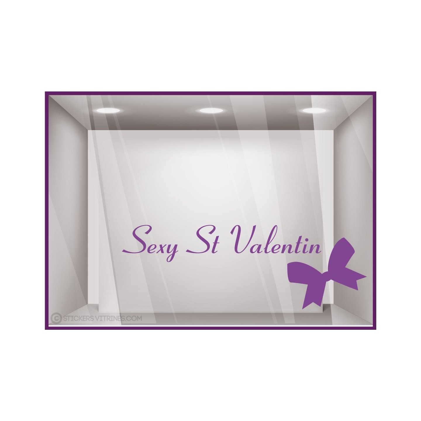 Sticker Sexy Saint Valentin devanture vitrine calicot sticker vitrophanie mode lingerie magasin boutique vitre enseigne lettrage