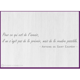 Citation Avenir saint exupéry vitrophanie calicot lettrage adhesif motivation bureaux porte mur signaletique deco 