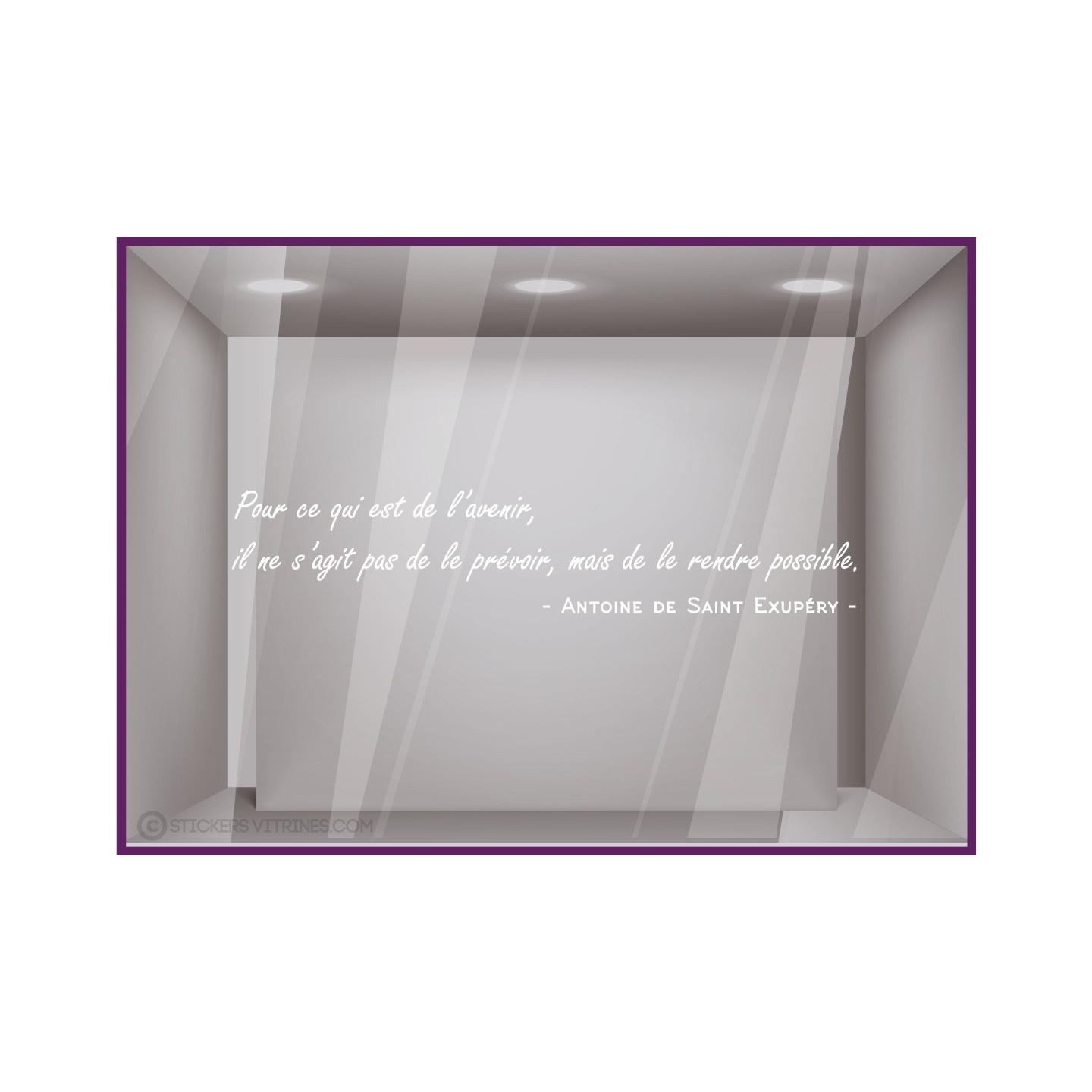 Citation Avenir saint exupéry vitrophanie calicot lettrage adhesif motivation bureaux porte mur signaletique deco 