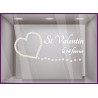 Sticker Saint Valentin Coeur Perles bijouterie vitres vitrophanie boutique magasin calicot décoration