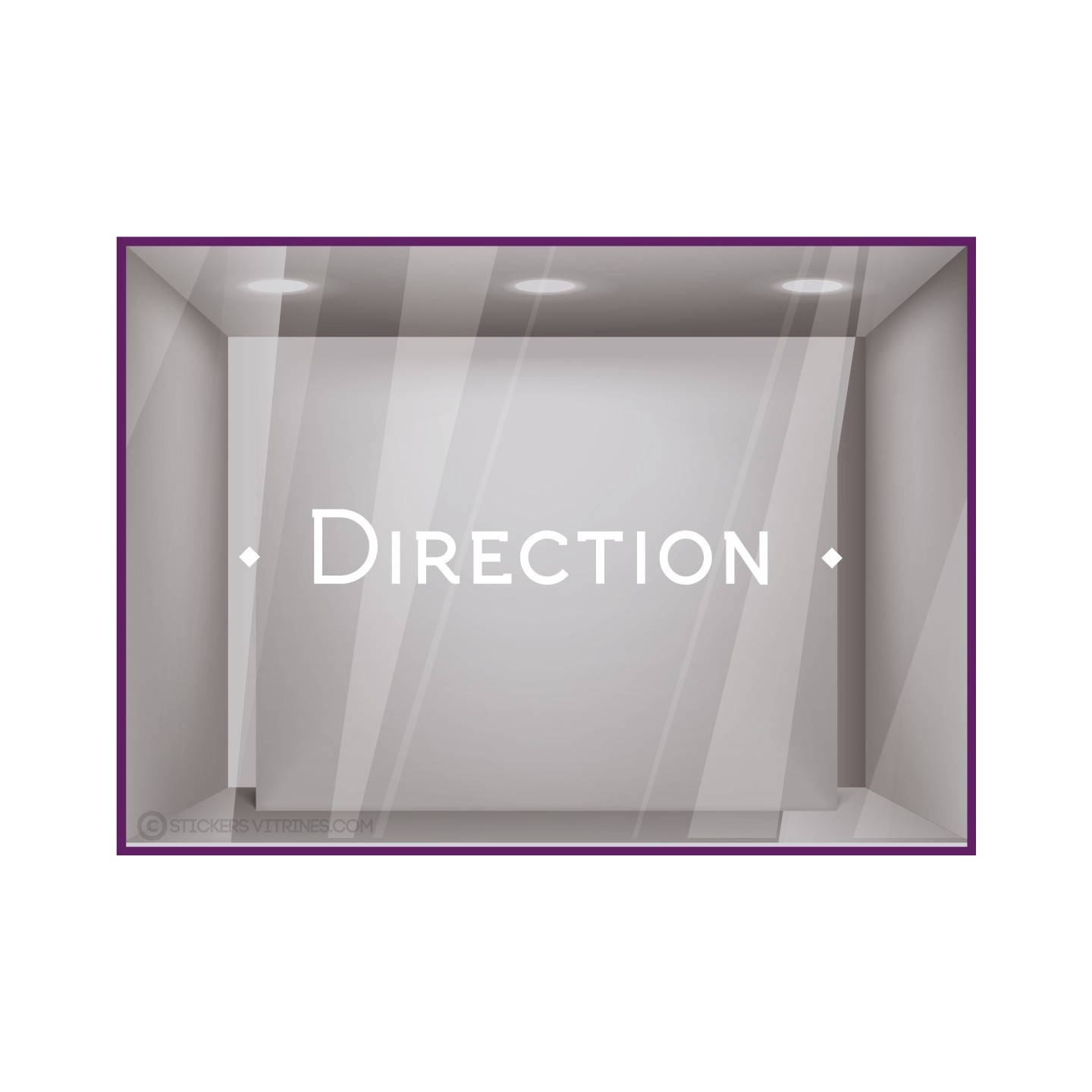 Sticker lettrage Direction bureaux cabinets vitrophanie texte adhesif signalisation interne deco
