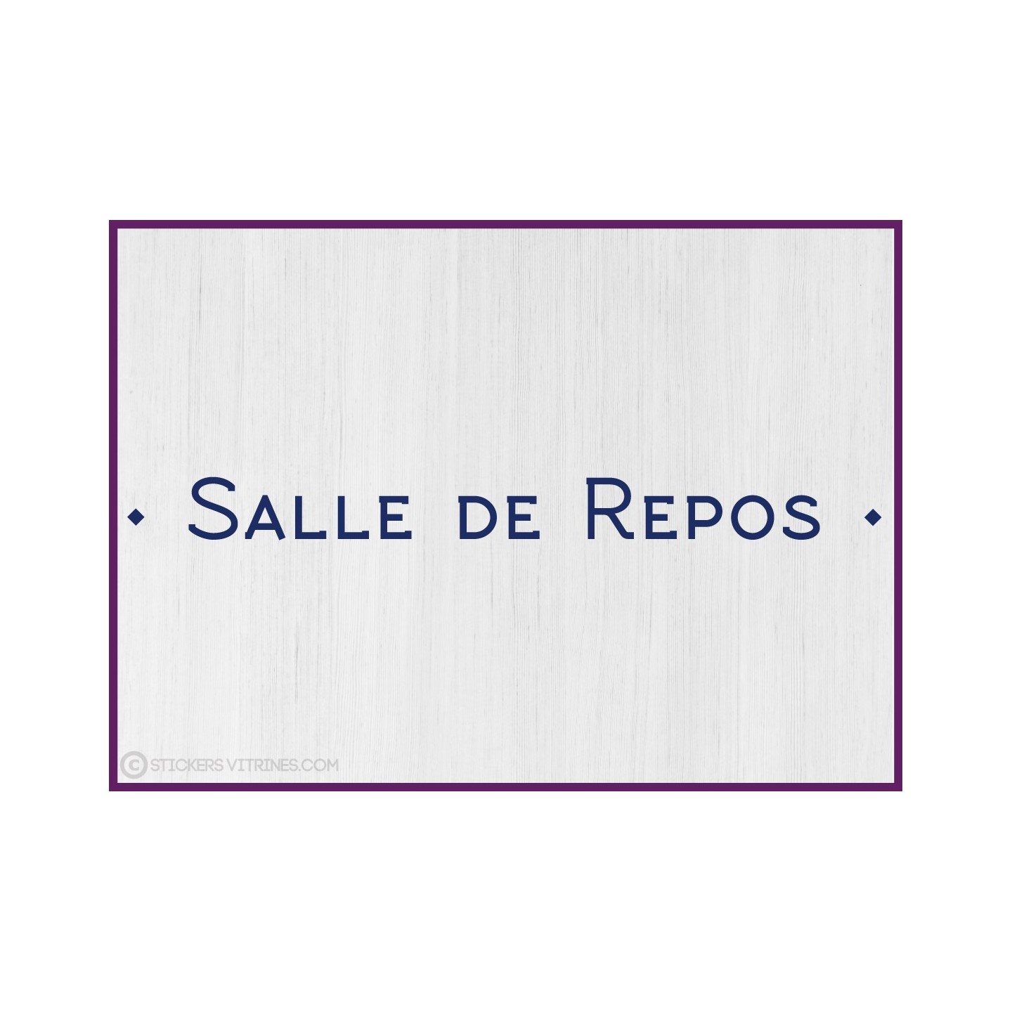 Sticker lettrage Salle de repos entreprise locaux bureaux vitrophanie accueil signalisation interne 