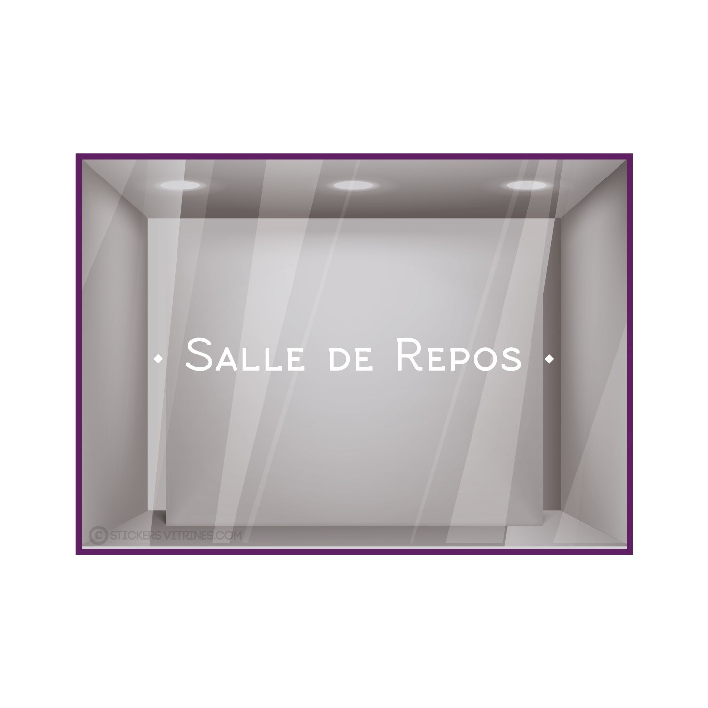 Sticker lettrage Salle de repos entreprise locaux bureaux vitrophanie accueil signalisation interne 
