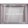 Sticker lettrage Salle de repos entreprise locaux bureaux vitrophanie accueil signalisation interne 