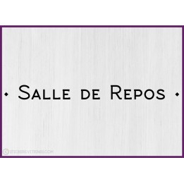 Sticker lettrage Salle de repos entreprise locaux bureaux vitrophanie accueil signalisation interne 