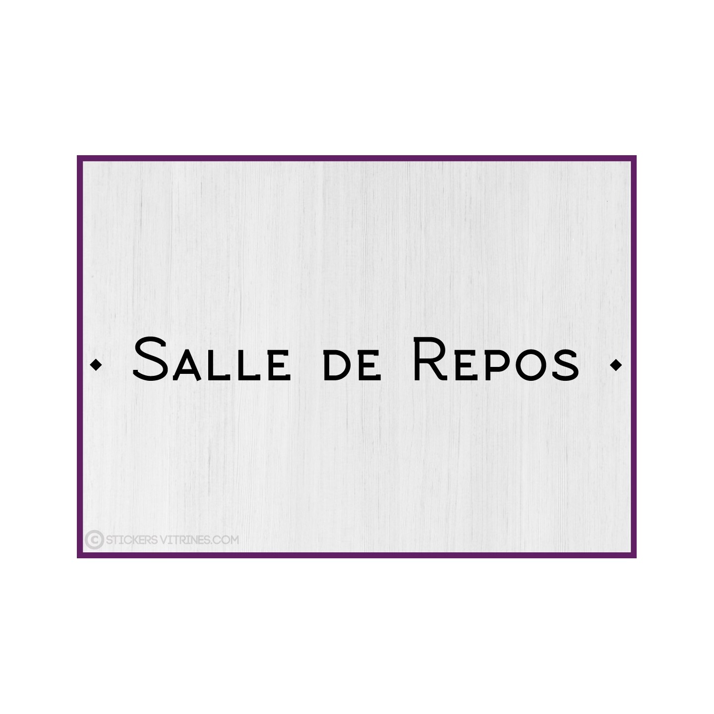 Sticker lettrage Salle de repos entreprise locaux bureaux vitrophanie accueil signalisation interne 
