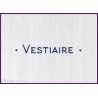 Sticker lettrage Vestiaire entreprise locaux pro deco signalisation interne bureaux cabinet porte 