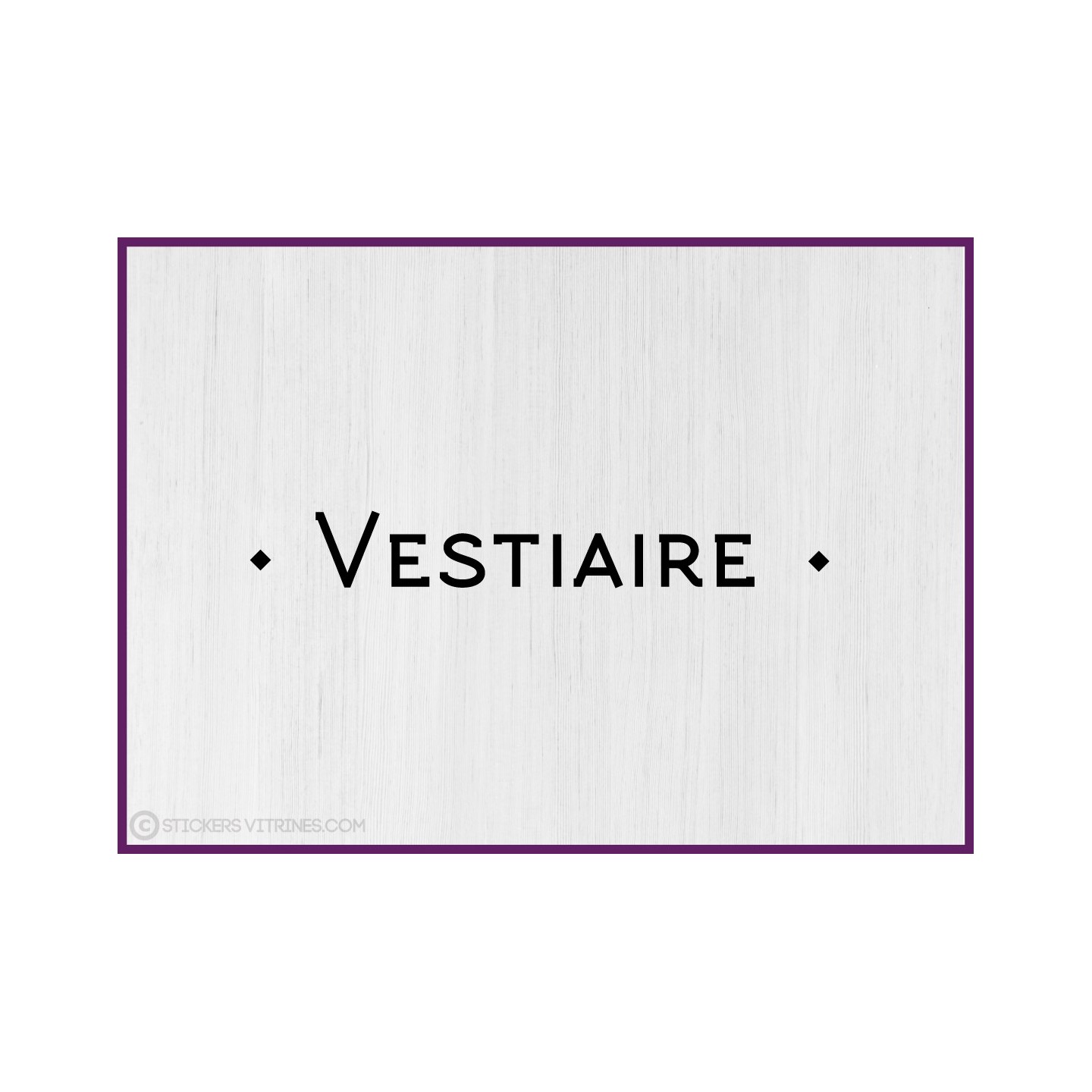 Sticker lettrage Vestiaire entreprise locaux pro deco signalisation interne bureaux cabinet porte 