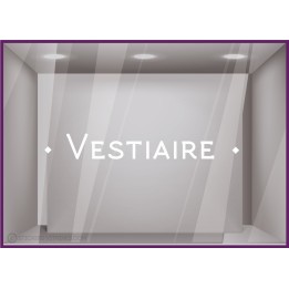 Sticker lettrage Vestiaire entreprise locaux pro deco signalisation interne bureaux cabinet porte 