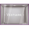 Sticker lettrage Vestiaire entreprise locaux pro deco signalisation interne bureaux cabinet porte 